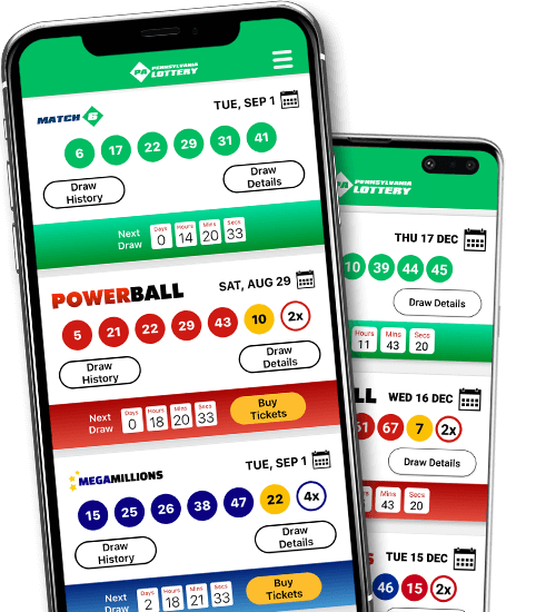Screenshot of the Pennsylvania Lottery Numbers App home screen